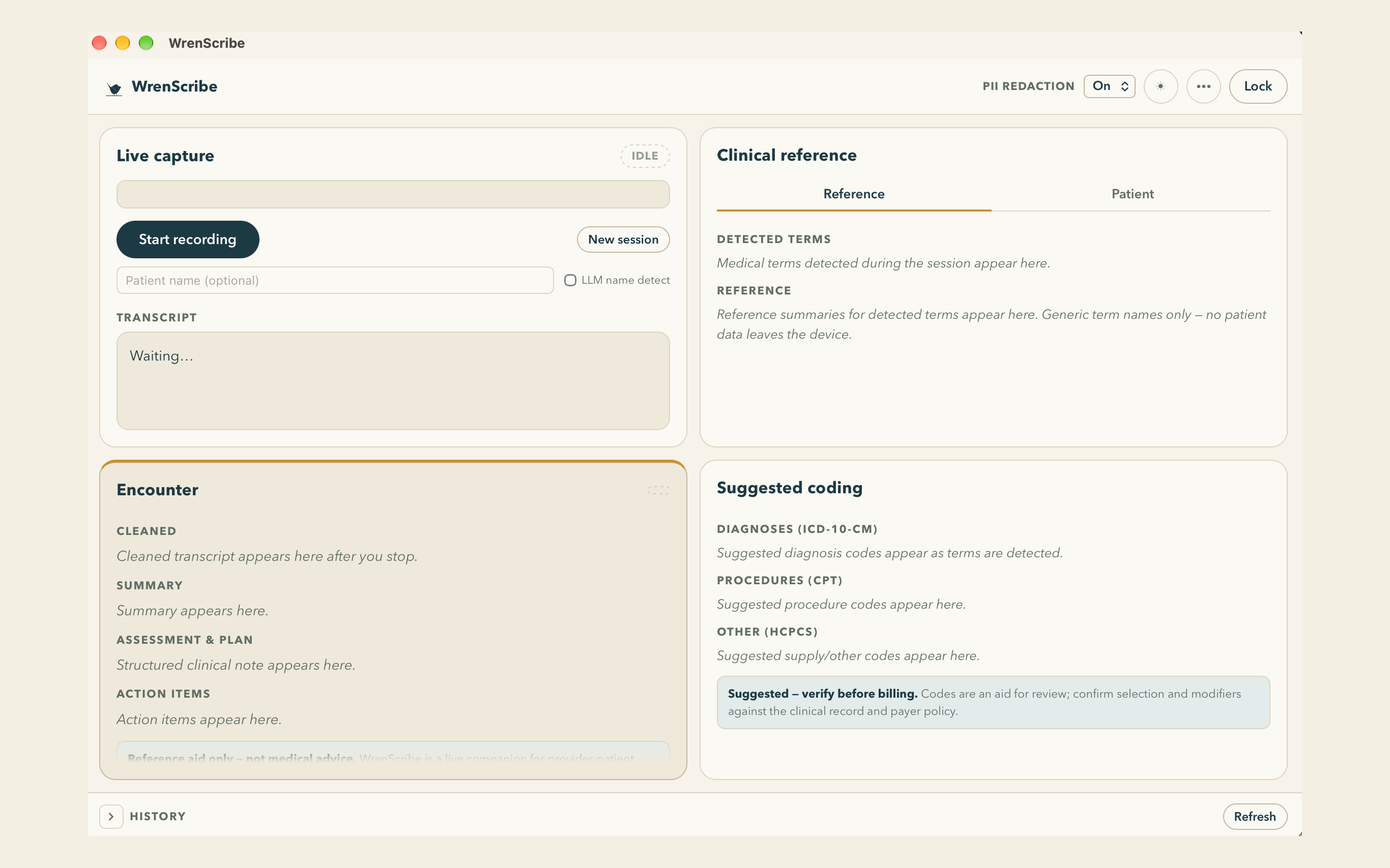 Click to zoom WrenScribe on macOS, screen two